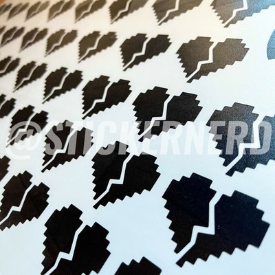 8 Bit Broken Heart Sticker Pack - 42pcs - Vinyl Car Decals - Decal Packs Hearts