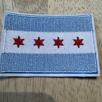CHICAGO FLAG PATCH EMBLEM  ILLINOIS COOK COUNTY SECOND CITY