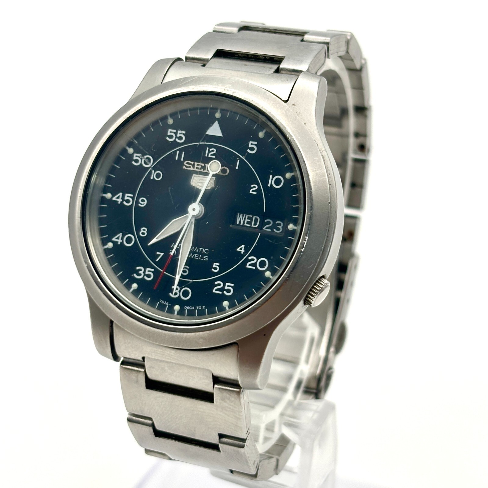 SEIKO 5 7S26-02J0 SNK807K2 NAVY Day/Date Automatic Men's