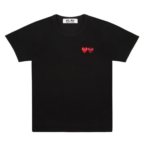PLAY COMME des GARÇONS double Heart Comme des Garcons PLAY Double Heart T-shirt White/Black