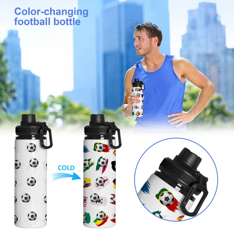 1*Football Sports Water Bottle Water Bottle Color Changing Reusable Water Bottle