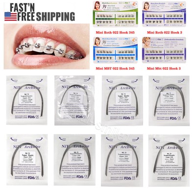 Dental Orthodontics Brackets Braces /Supper Elastic Niti Round Arch Wires