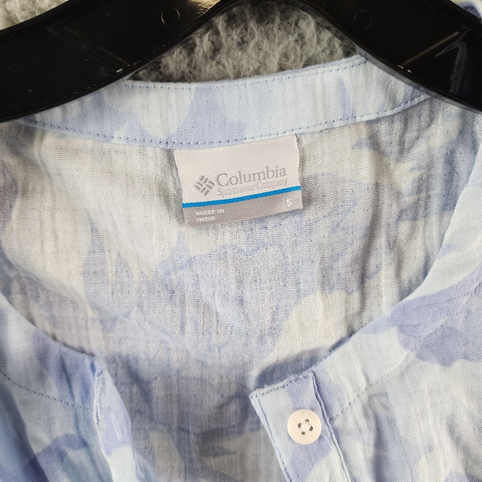 Columbia Holly Hideaway Breezy Dress Women's S Whisper Peonies Button Closure - Picture 5 of 14