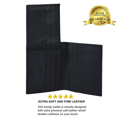 Leatherboss Genuine Leather Men Cowhide L shape Credit Card wallet, Black