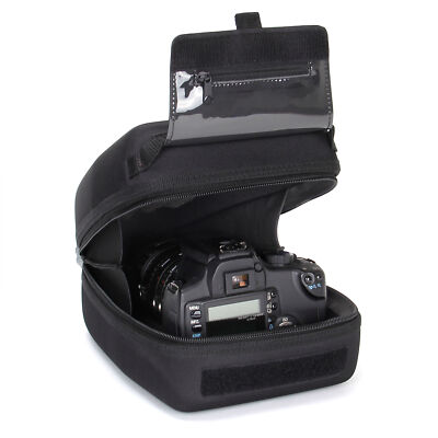 Quick Access DSLR Hard Shell Camera Case w/ Accessory Storage & Padded Interior