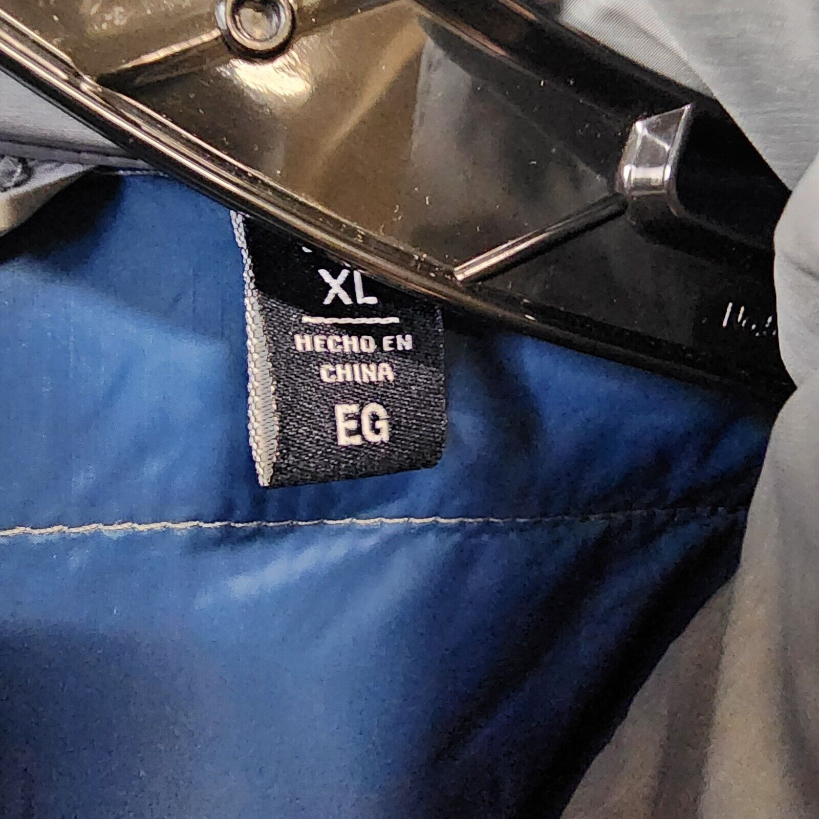 Club Room Quilted Packable Puffer Jacket Men's XL Heather Grey Zip Closure L/S~ - Picture 6 of 15