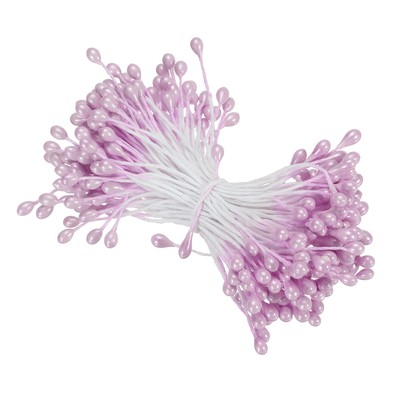 3mm Double Heads Flower Stamen, 150 Pcs Artificial Flower Pistil, Light Purple