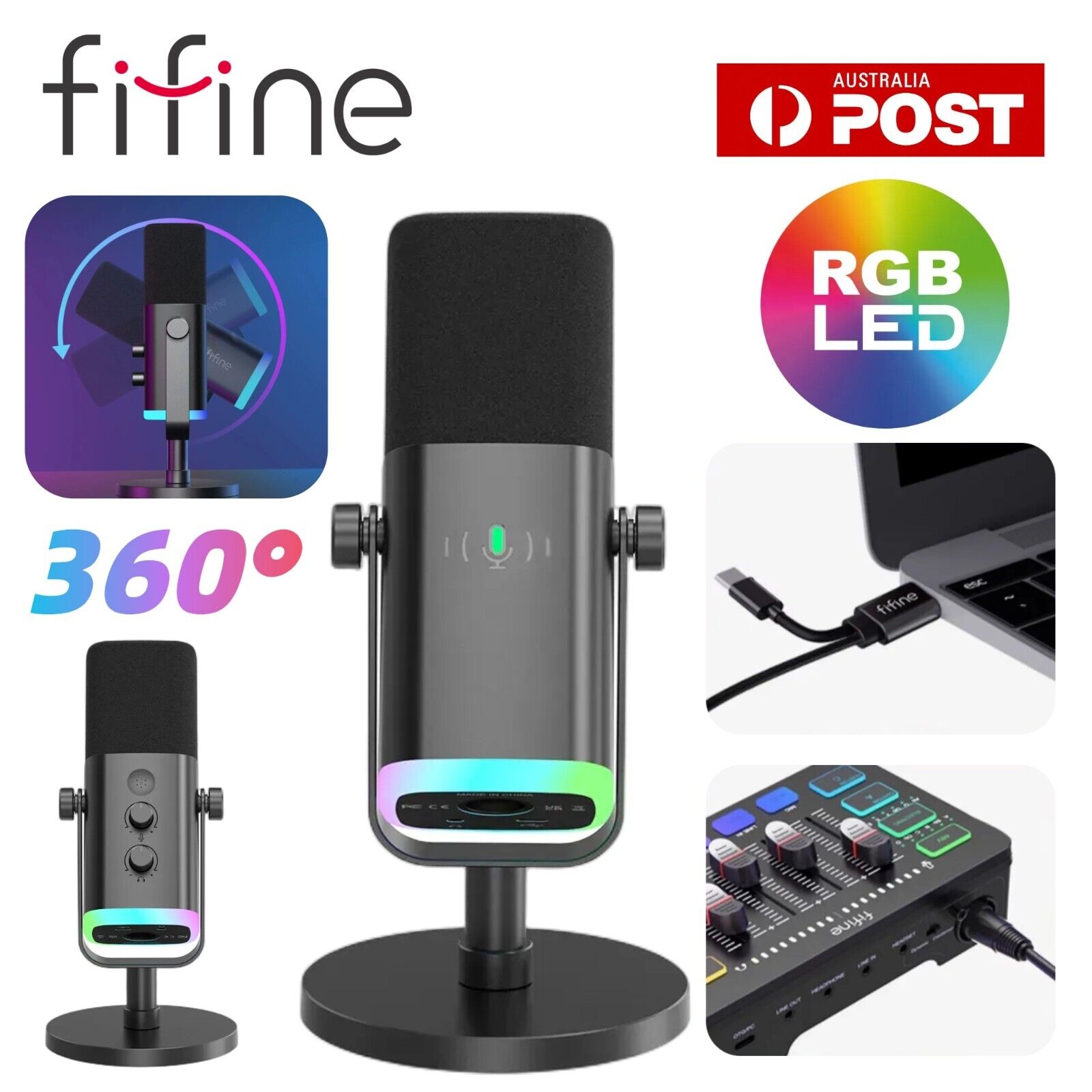 FIFINE Condenser Microphone AM8 Studio Broadcast Podcast