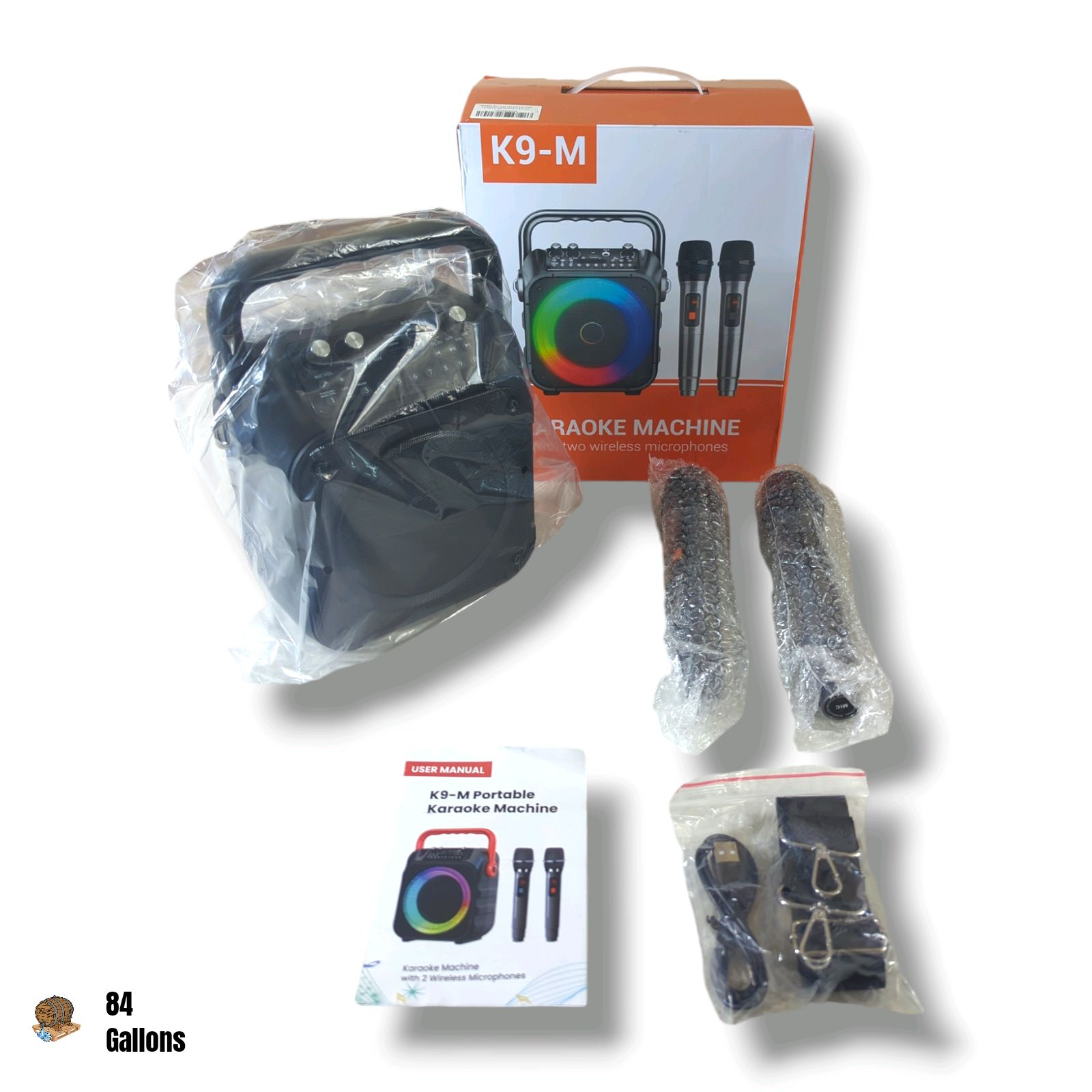 K9-M Portable Bluetooth Karaoke Machine with Bluetooth Speaker & 2