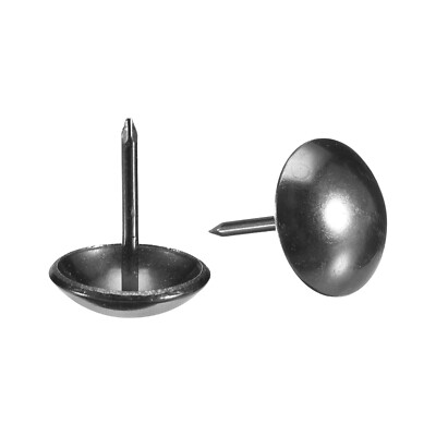 40Pcs 11mmx17mm Round Decorative Upholstery Tacks Furniture Nails, Matte Black