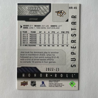 2022 Upper Deck Series 1 #HR-45 Roman Josi Honor Roll