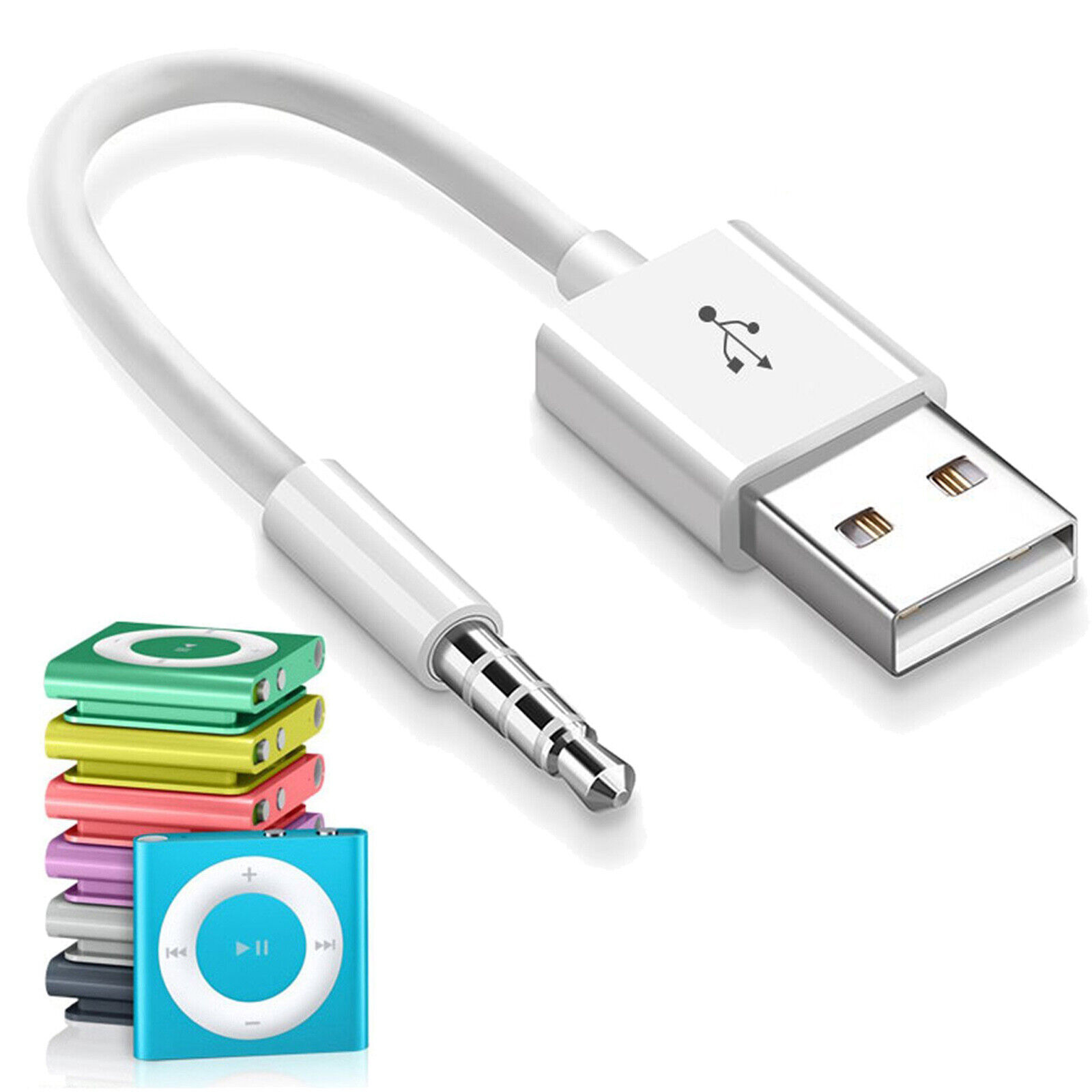 New USB 3.5mm Data Sync Charger Cable Cord For Apple iPod Shuffle 7th Gen New USB 3.5mm Data Sync Charger Cable Cord For Apple iPod Shuffle 7th Gen