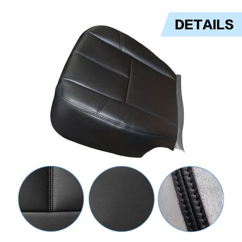 For 2007-14 Chevy Silverado Driver Bottom Leather Seat Cover+Foam Cushion Black
