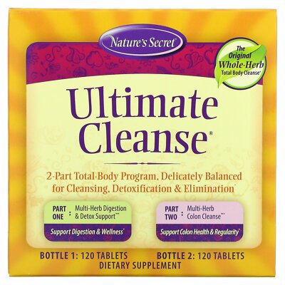 Ultimate Cleanse, Программа для всего тела, состоящая из 2 частей, 2 флакона по 120 таблеток в каждом