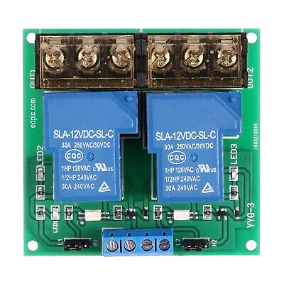 2-Channel 30A Relay Board Module 12V, Two Circuits SPDT DC 30V, AC 250V