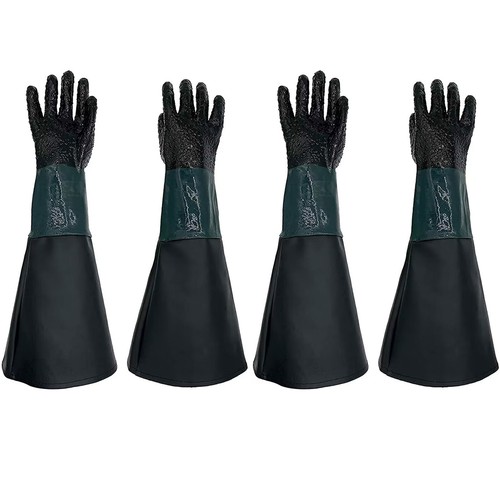2pair Rubber Sandblasting Gloves for Sandblast Cabinets 24 in Sandblaster Gloves
