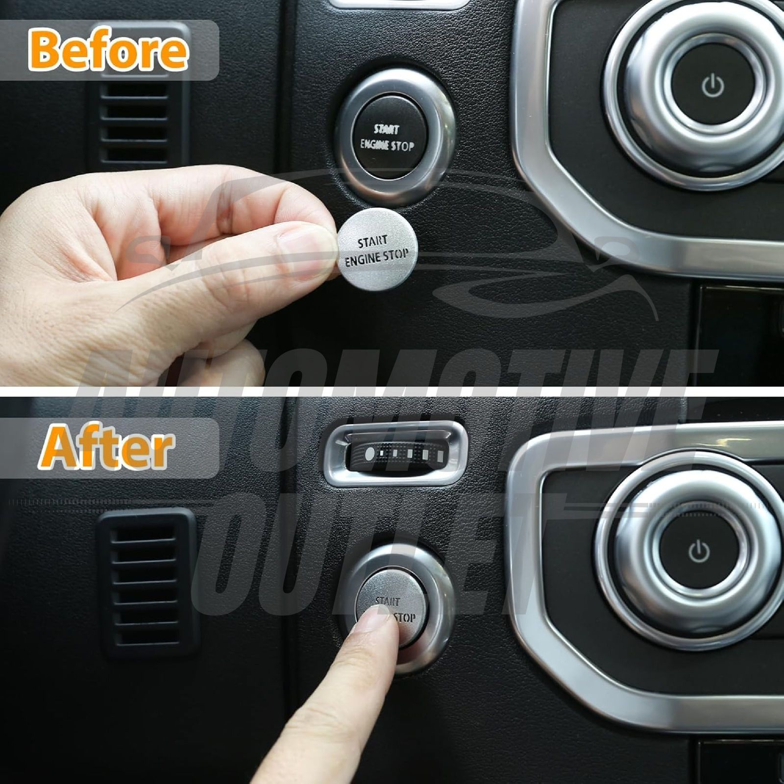 CAR ENGINE START STOP BUTTON COVER TRIM GRAY FOR LAND ROVER DISCOVERY 4 2010-13 6