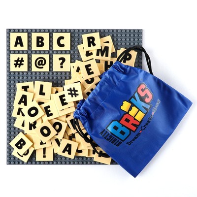 2x2 AlphaBriks and Grey 10x10 Baseplate - 100 Pieces