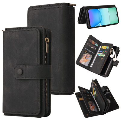 Magnetic Card Wallet Shockproof Case Cover For Xiaomi Redmi Note 13R A3 Poco M6