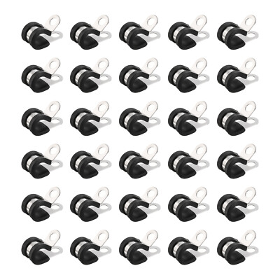 30pcs Stainless Steel Cable Clamps 3/8 Inch Rubber Cushioned Insulated Clamp