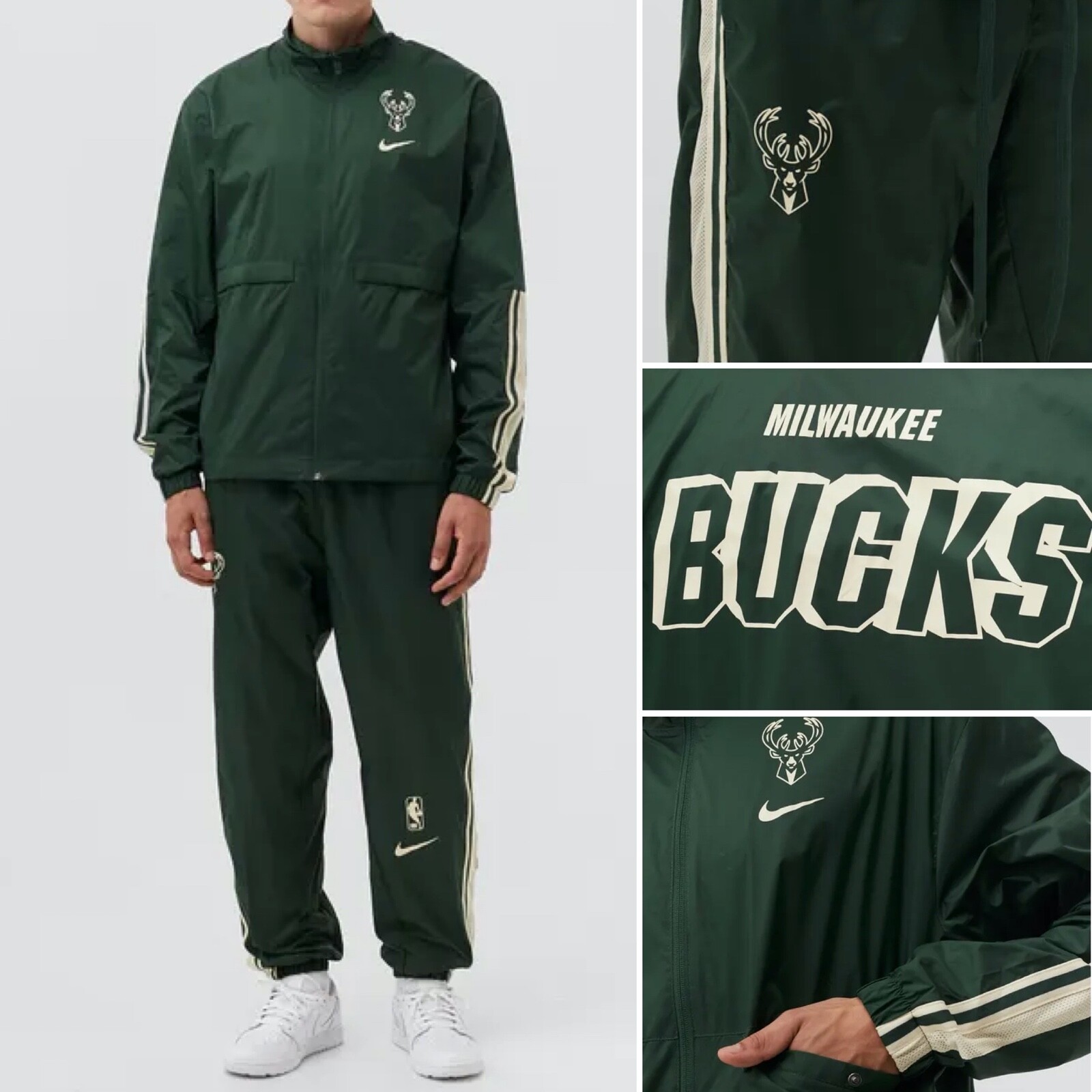 NWT Nike X NBA Courtside RETRO Milwaukee Bucks Tracksuit Set NWT Nike X NBA Courtside RETRO Milwaukee Bucks Tracksuit Set