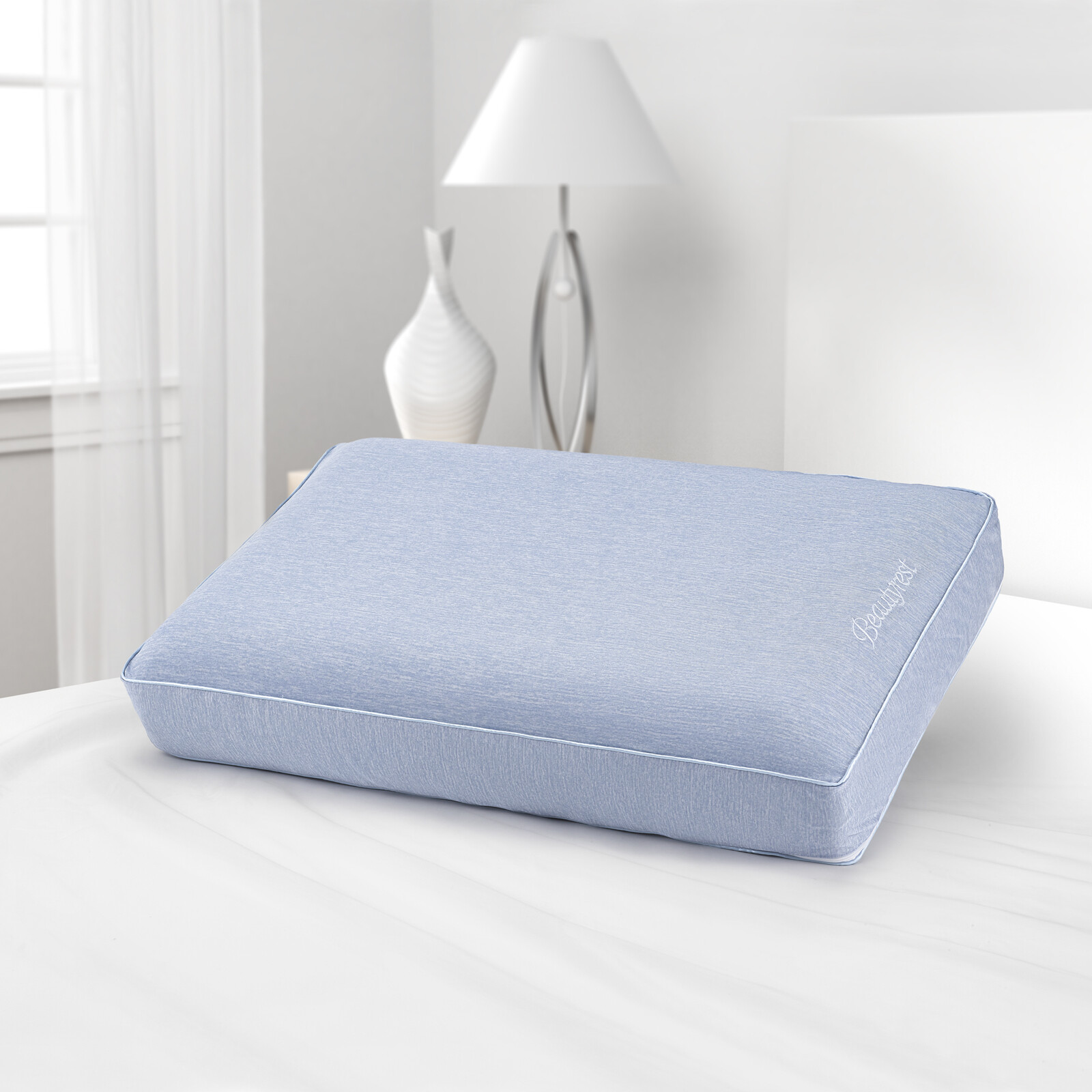 Beautyrest Silver Aquacool Memory Foam Pillow With Removable Cover, Standard/Que | eBay