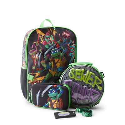 Teenage Mutant Ninja Turtles Backpack 4-Pc Pack, Lunch, Lanyard, Gadget bag- New