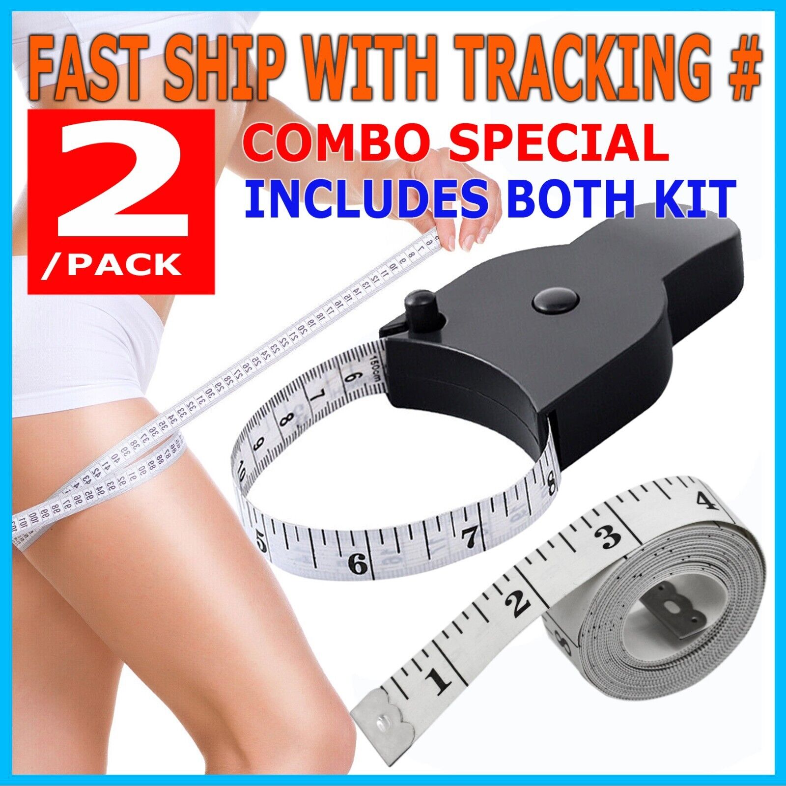 2PCS 120 Body Measuring Ruler Sewing Cloth Tailor Tape Measure