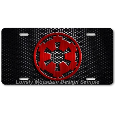 Star Wars Empire Inspired Art Red on Mesh FLAT Aluminum Novelty License Plate