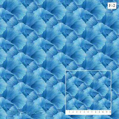 NORTHCOTT, HILARY MAYES, ''LUSH'' 24192-46, OASIS BLUE FABRIC PRICED @ 1/2 YD