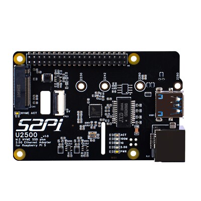 W01 U2500 USB 2.5G ethernet + NVME HAT for Raspberry Pi 5 M.2 2230 and 2242