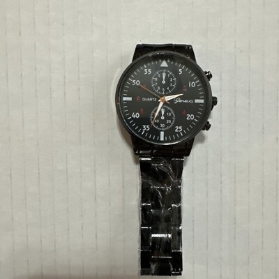 Geneva Black watch men's quartz watch student sports for men's