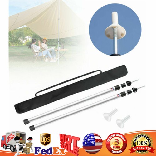 Tent Pole Telescopic Adjustable Tarp Poles Set for Camping Canopy Awning Shelter