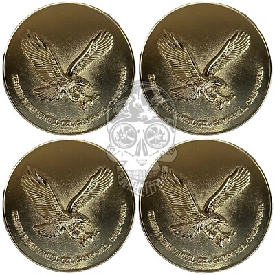 Zenith Eagle Gold Metal Wire Wheel Chip Emblems | 2.25'' | Set (qty4)