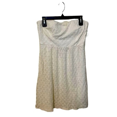 NWT Francesca s Collections White Lace Summer Strapless Dress - Size Medium