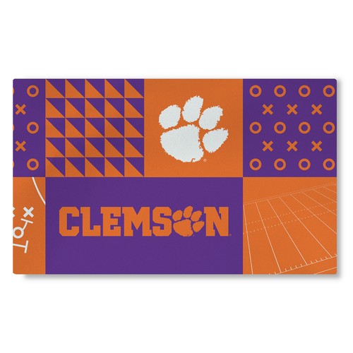 Моющийся коврик для гостиной с цветными блоками Northwest NCAA Clemson Tigers, 36 x 60