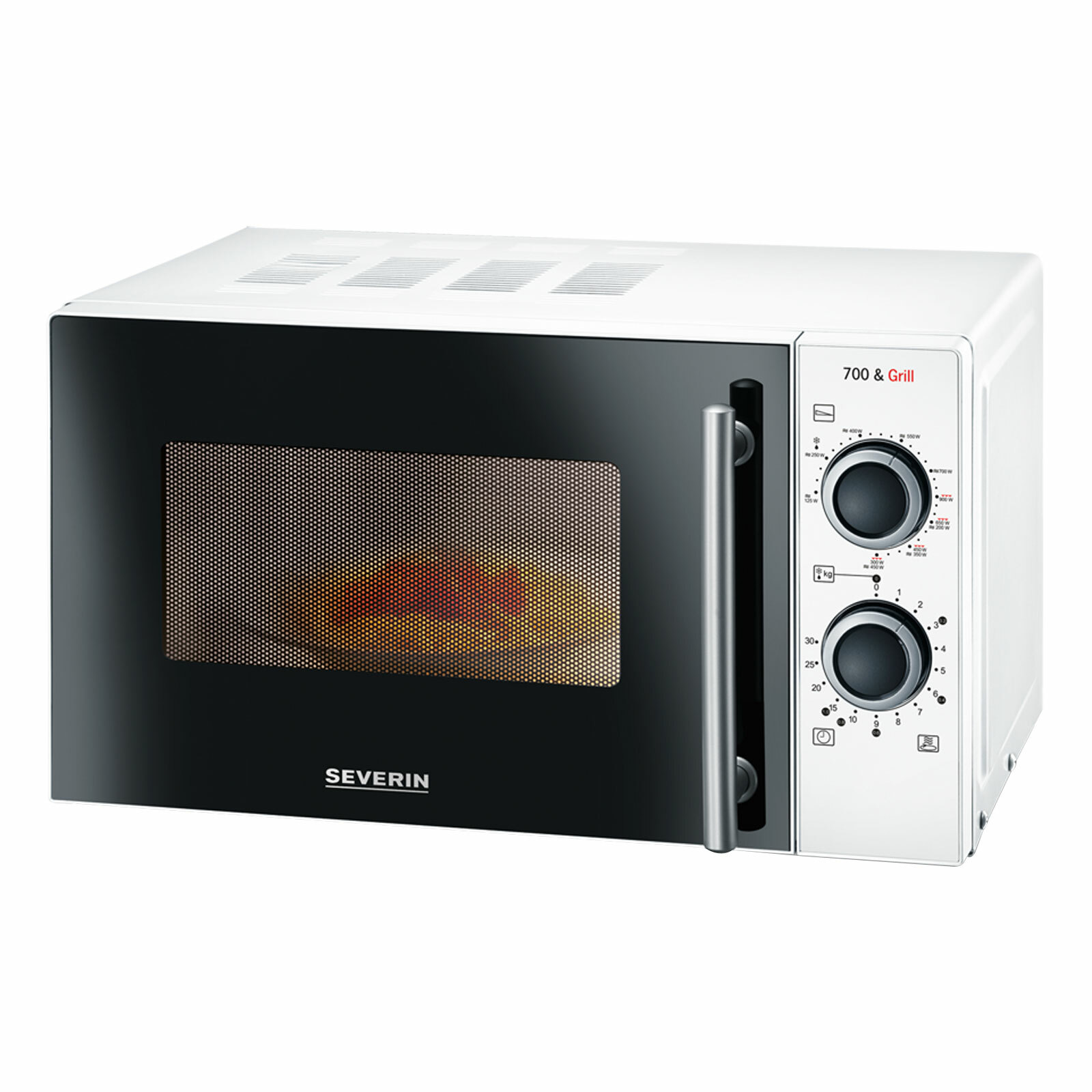Severin MW 9283 Mikrowelle Microwave mit Grillfunktion Auftauen Timer 2in1 20 L