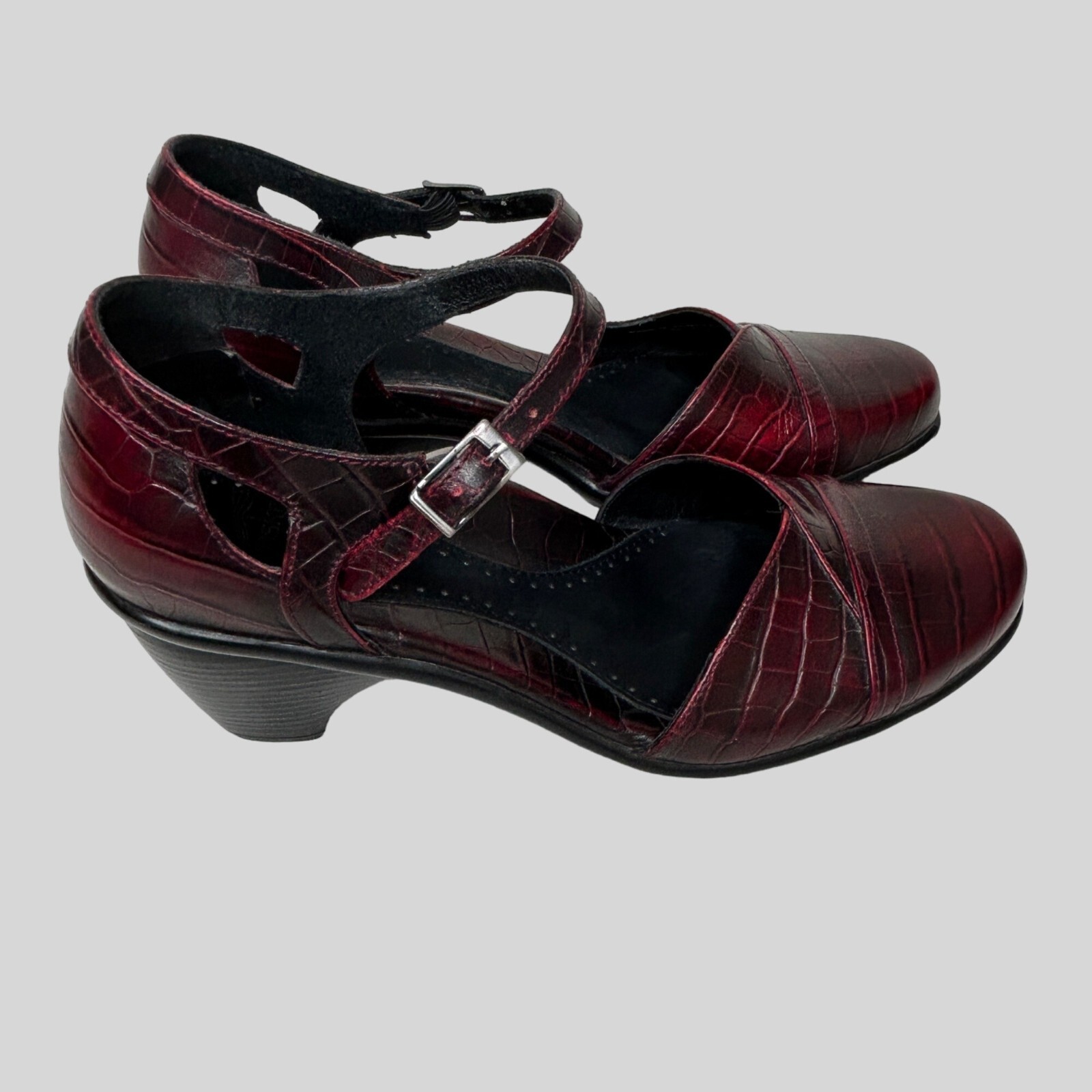 美品 ダンスコ Dansko メリージェーン ストラップ パンプス ロクサーヌ Dansko Roxy Mary Jane Pump Womens 38 Burgundy Red Leather
