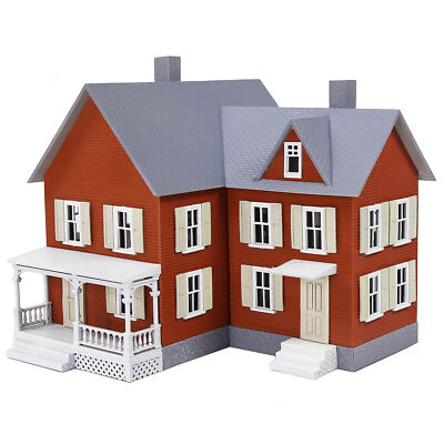 1 Unit HO Scale Model Village House Building Assembled Architectural Diorama