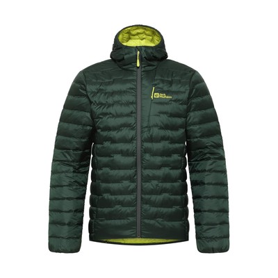 Pre-owned Jack Wolfskin Mens Passamani Hooded Warm Winter Padded Quilted Jacket Coat In Black Olive