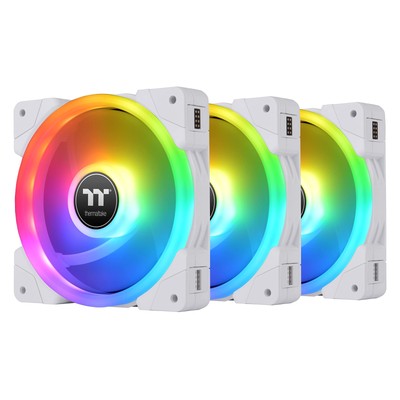 Thermaltake SWAFAN EX 12 RGB PC Cooling Fan White, 3 Pack, 500~2000 RPM, Magneti