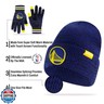 Ultra Game Youth NBA Official Super Soft Winter Beanie Knit Hat with Extra Warm Touch Screen Gloves, Golden State Warriors, Team Color, 1 Size