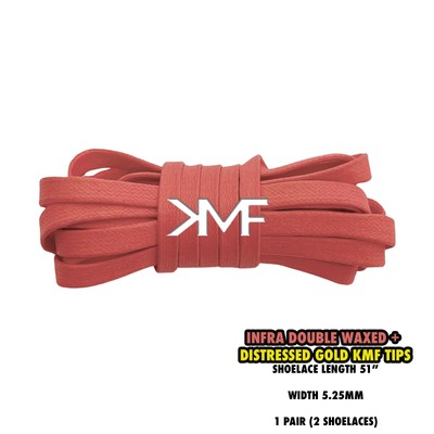 KMF Slim Flat Double Waxed Metal Tipped Shoelaces Laces Ships From USA Next Day