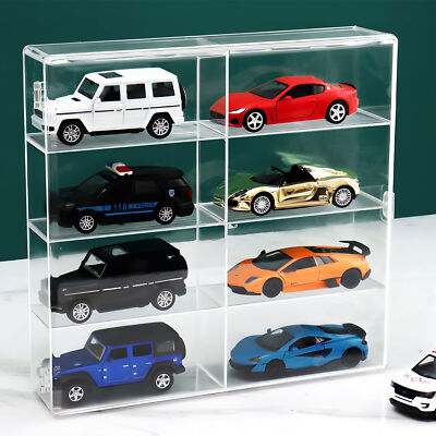 1/64 Diecast 8 Car Display Case With Locking Latch Stackable and Can be Hanged