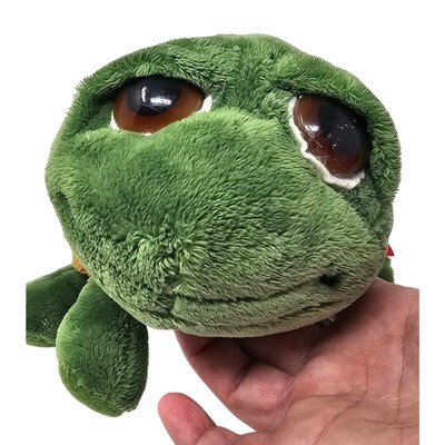 Russ Berrie Lil Peepers Shecky Turtle Stuffed Animal Plush 4'' x 10''L Super Soft 