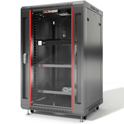 18U 24'' Deep Wall Mount IT Network Server Rack Cabinet Enclosure Lockable 19'' 