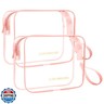 Icramsy Clear Makeup Bag,2 Pack TSA Approved Toiletry Bag Travel Toiletry Bag Hanging Makeup Cosmetic bag for Women Men (Pink)