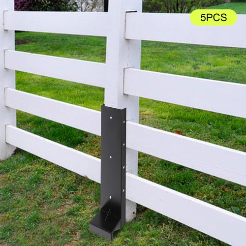 Fence Post Repair Kit 6x6 Inches Fence Post Anchor Double Support (5 Pack) Black