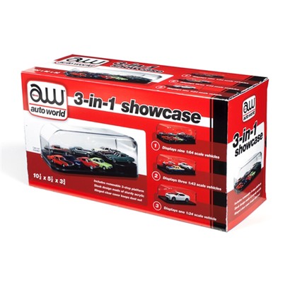 Round 2 LLC 1/24 3-in-1 Display Case Interchangeable Inserts RDZAWDC004 HO Slot