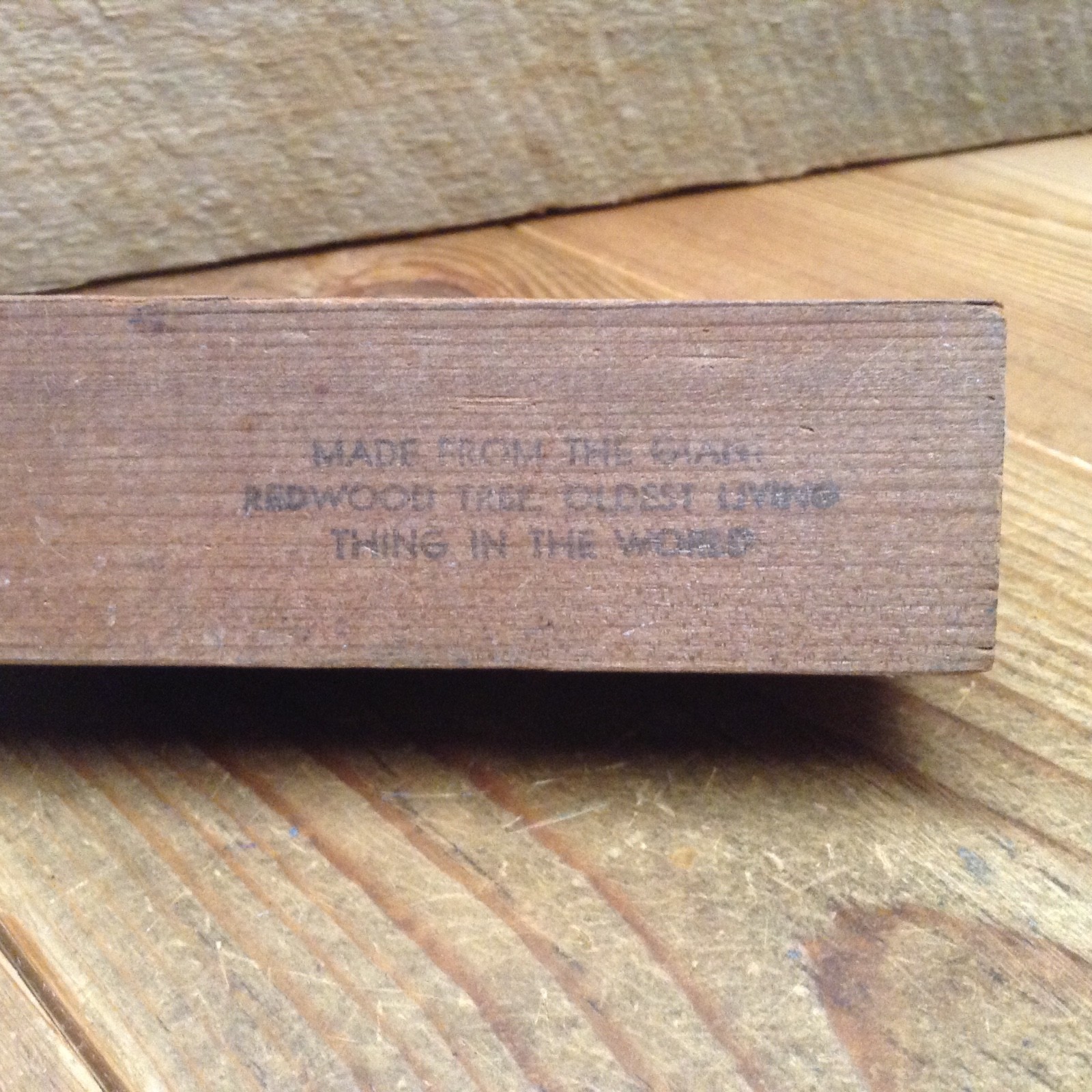 Vintage Redwood Souvenir Sequoia National Park Desk Plaque